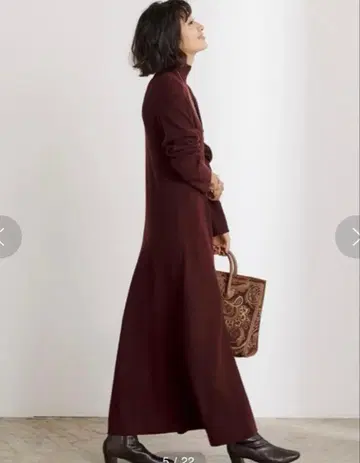 ur's 보르도 니트 원피스