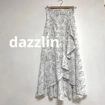 dazzlin 오버 프릴 플레어 스커트 꽃무늬 여성용 S