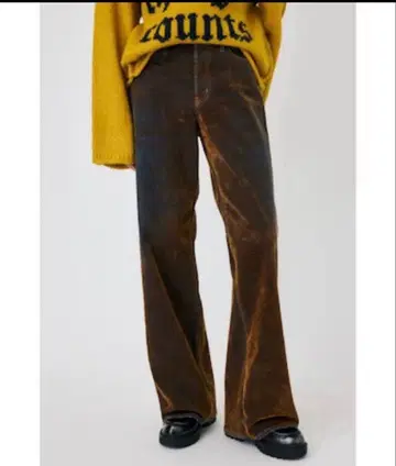 MOUSSY 벨벳 데님 배기 2 브라운 벨로아