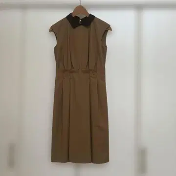 Biancaepoca 브라운 슬리브리스 원피스