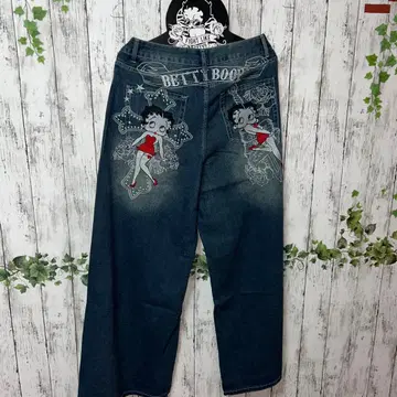 베티짱 와이드 데님 자수 베티 부프 데님 베티 데님 블루