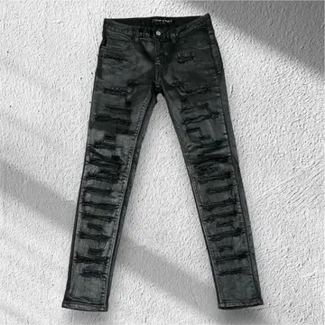 신동 NOID.BLACK 스트레치 하드 크러쉬 코팅 스키니 팬츠