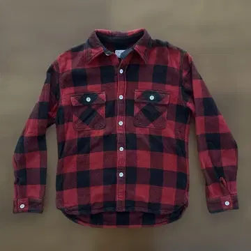 정가 35,200엔 플랫 헤드 블록 체크 플란넬 셔츠 38