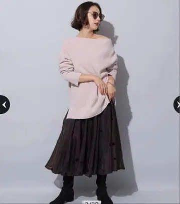 아르페쥬 스토리 울 캐시미어 2way 롱 니트 화이트