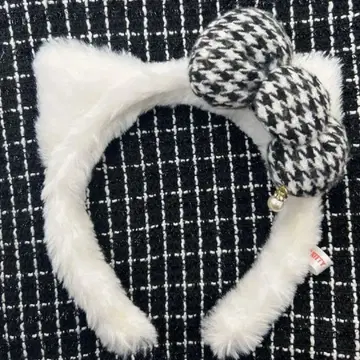 헬로키티 머리띠 하운드투스 체크 패턴