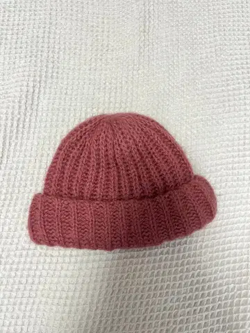 핑크 두꺼운 니트 모자 비니