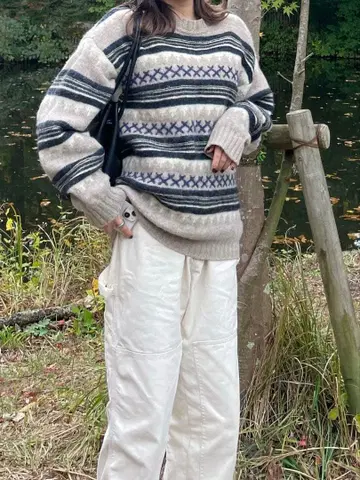 UNITED COLORS OF BENETTON. 패턴 니트