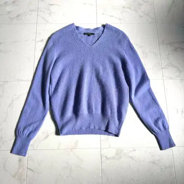 23구 작은 사이즈 32 라이트 블루 울 캐시미어 V넥 니트