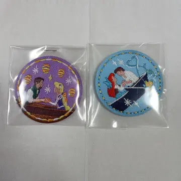 디즈니 자수 캔뱃지 라푼젤 아리엘 2개 세트