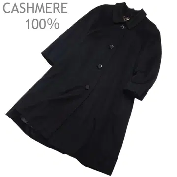 캐시미어 100% 스탠 칼라 롱 코트 포멀 관혼상제 블랙 9AR