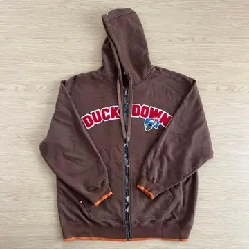 에코 리미티드 풀 집업 후드티 DUCK DOWN 콜라보 브라운