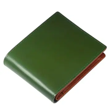 그린과 브라운 가죽 접이식 지갑