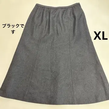 레리안 빅 사이즈 페이즐리 무늬 스커트 블랙 XL 사이즈 일본제 새상품급