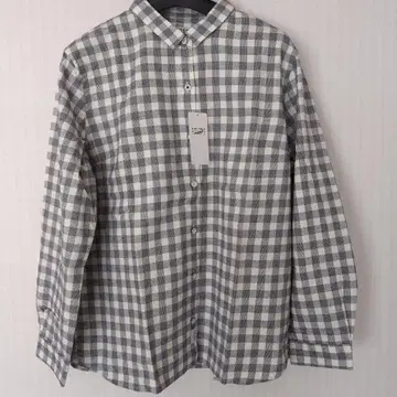 윈터 코튼 체크 블라우스 L