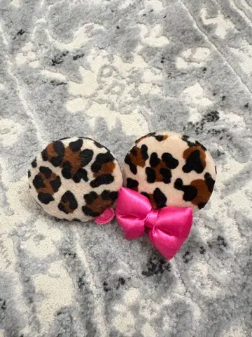 미니 레오파드 무늬 헤어핀
