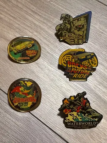 유니버셜 스튜디오 재팬 1주년 2주년 기념 핀 배지 5점