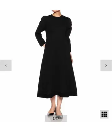 워셔블 볼륨 슬리브 니트 드레스