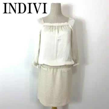INDIVI 인디비 도킹 원피스 화이트 36 B690