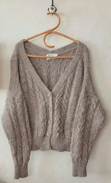 켈리 울 밀스 아란 케이블 짜임 투웨이 가디건 숏