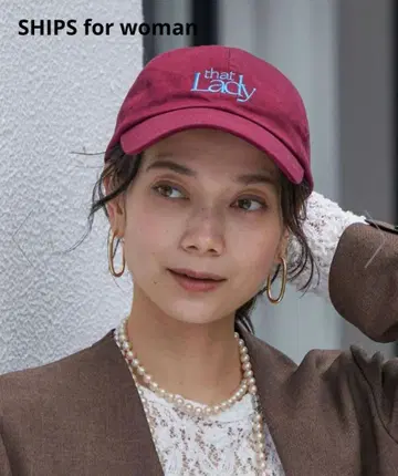[ 미사용 새상품 ] SHIPS that Lady 로고 캡 보르도