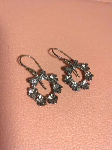 UC 실버 925 드래곤 플라이와 꽃 귀걸이