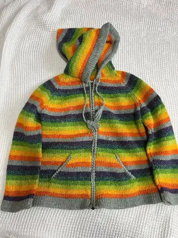 니트 풀 집업 후드티