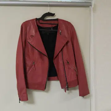 레드 램 가죽 라이더 자켓