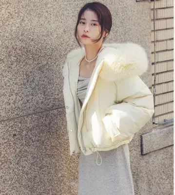 SNIDEL 퍼 부착 숏 다운 자켓