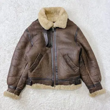 새상품급 빈티지 플라이트 자켓 B-3 리얼 무스탕 L 브라운