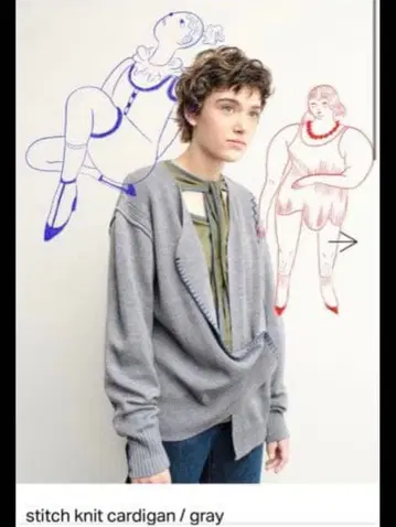 soduk stitch knit cardigan / gray