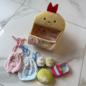 봉제 인형 세트와 복조리 포함 수납 박스 스미코구라시 세트