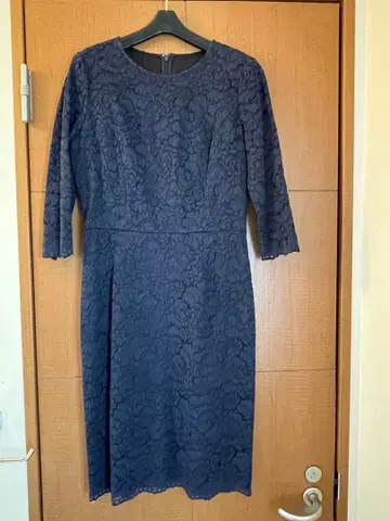 네이비 레이스 원피스 3/4 소매