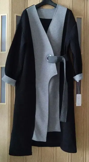 deux amour 택 포함 미사용 랩 스타일 롱 코트