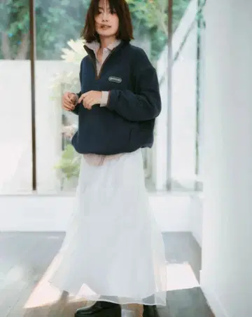 아르페쥬 스토리 오간자 티어드 스커트 화이트 S