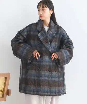 샤기 체크 튤 레이어드 P 자켓 미사용 새상품 terrace