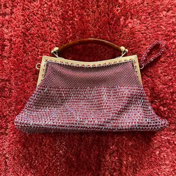 빨간색 비즈 클러치백 핸드메이드