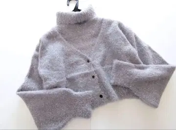 Chico 라메 포근한 샤기 니트 가디건 터틀 이너 세트