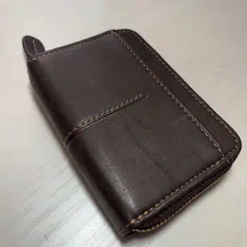 RavainQuer 레 라운드 지퍼 코인 케이스 남성용