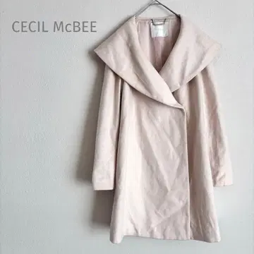*세실 맥비* 울 코트 액세서리 부착 크림색 가을/겨울 따뜻한