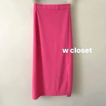 w closet 롱 스커트 슬릿 롱 스커트 핑크 미사용