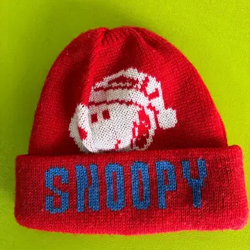 스누피 산타 모자 니트 모자