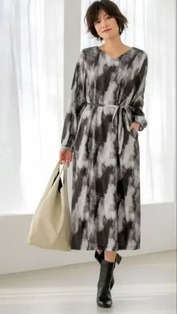 번짐 아트 패턴 2WAY 스모크 원피스 02