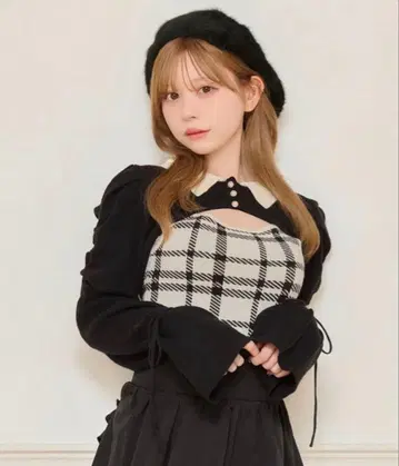 apres jour 소매 리본 니트 앙상블