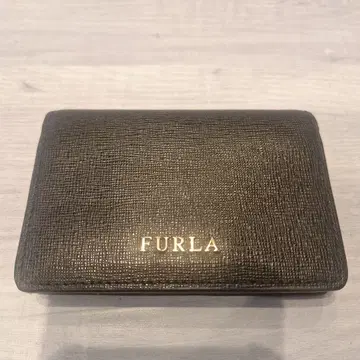 FURLA 블랙 가죽 명함지갑