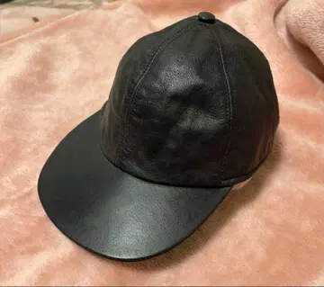 천연 가죽 캡 블랙 S 사이즈
