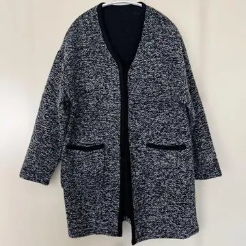 노카라 코트 트위드 조