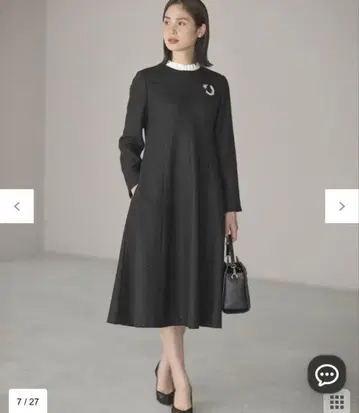 쿠미쿄쿠 라메 플라노 프릴 옷깃 원피스