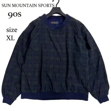 90s 대만산 SUN MOUNTAIN 나일론 풀오버 체크 무늬 XL