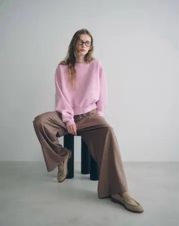 볼륨 스웨트 풀오버 슈가 핑크