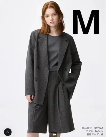 [ 새상품급 ] GU 더블 브레스트 체크 자켓